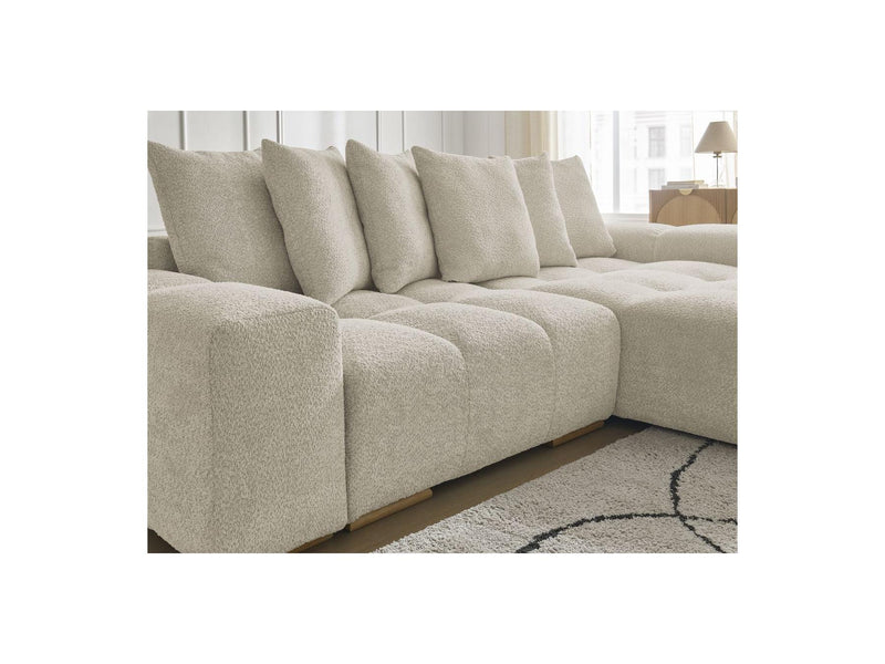 Canapé D'Angle Convertible Réversible Coffre - Anakin - Tissu Bouclette - 6 Coussins