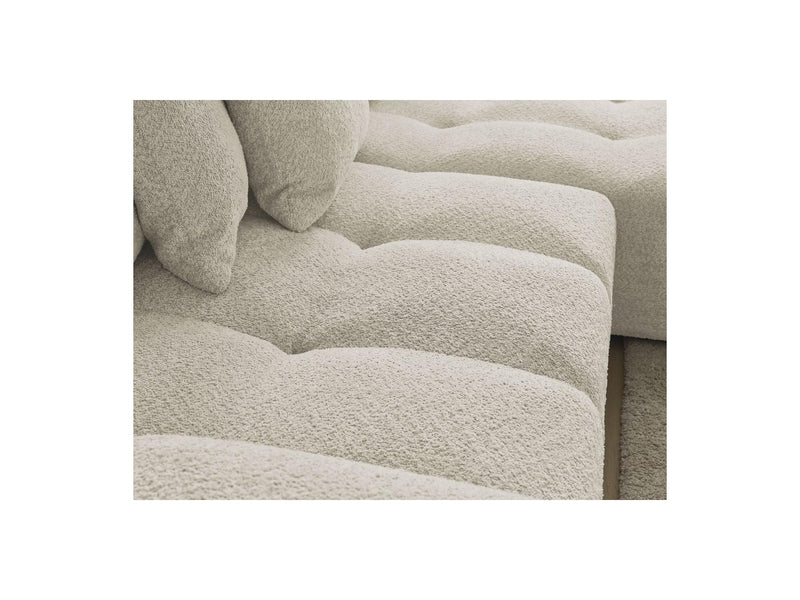 Canapé D'Angle Convertible Réversible Coffre - Anakin - Tissu Bouclette - 6 Coussins