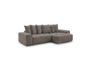 Canapé D'Angle Convertible Réversible Coffre - Anakin - Tissu Bouclette - 6 Coussins