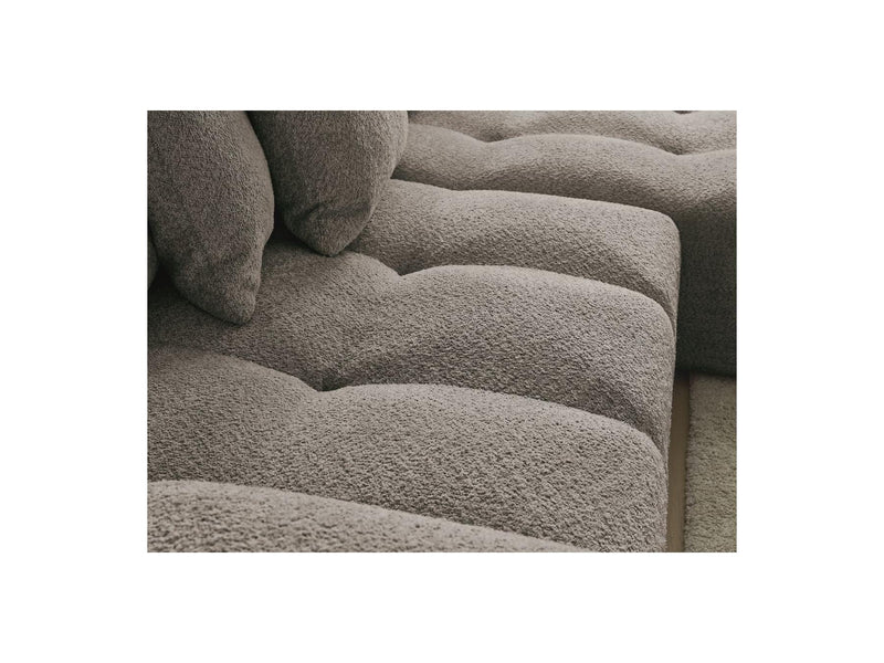 Canapé D'Angle Convertible Réversible Coffre - Anakin - Tissu Bouclette - 6 Coussins