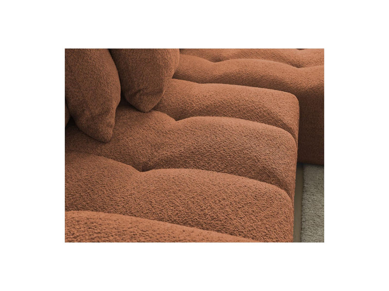 Canapé D'Angle Convertible Réversible Coffre - Anakin - Tissu Bouclette - 6 Coussins