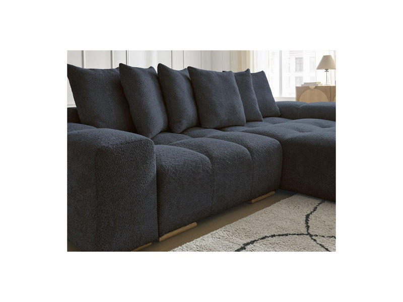 Canapé D'Angle Convertible Réversible Coffre - Anakin - Tissu Bouclette - 6 Coussins