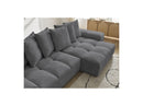 Canapé D'Angle Convertible Réversible Coffre - Anakin - Tissu Bouclette - 6 Coussins