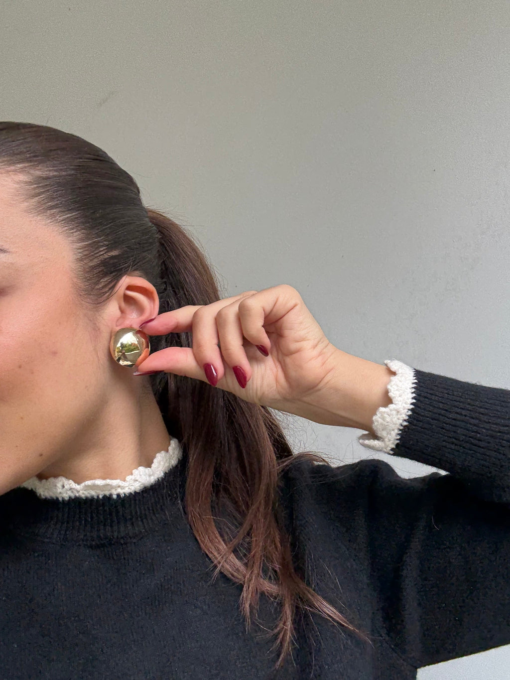 Boucles D’Oreilles Vintage - Dômes Dorés Lisses