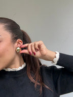 Boucles D’Oreilles Vintage - Dômes Dorés Lisses