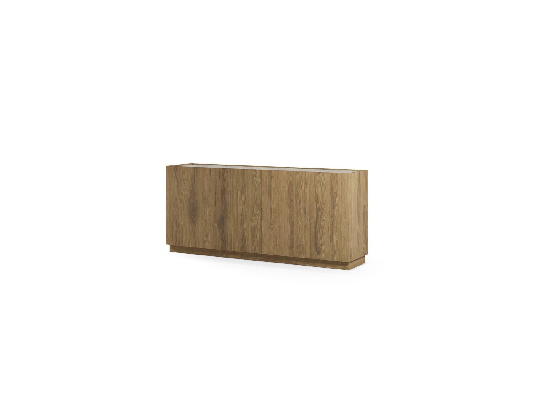 Marion - 4-Door Sideboard - Oak and Travertine Effect
