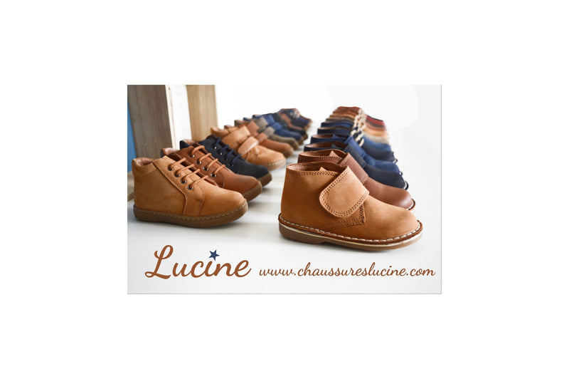 Chaussures Garçon Scratch Derbies Médéric - Nubuck Camel - Garçon