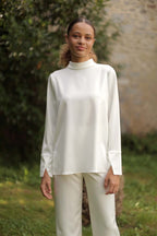 Blouse Claire Satin - Blanc