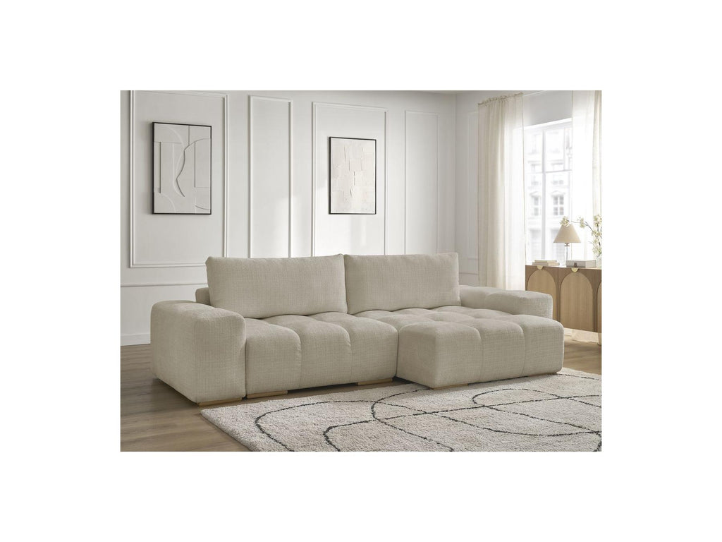 Anakin - Sofá esquinero reversible convertible con arcón - Tejido texturizado - 2 cojines
