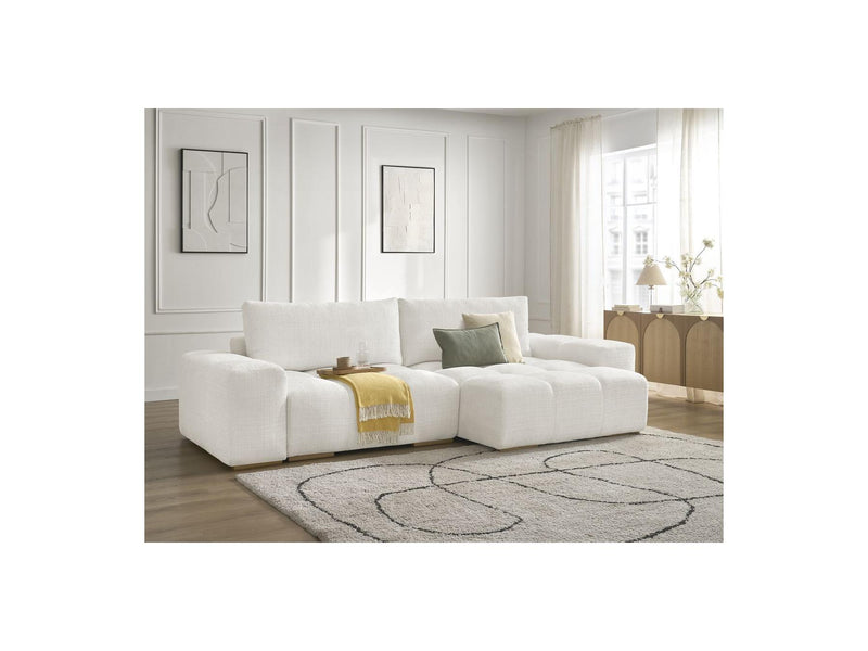 Canapé D'Angle Réversible Convertible Coffre - Anakin - Tissu Texturé - 2 Coussins