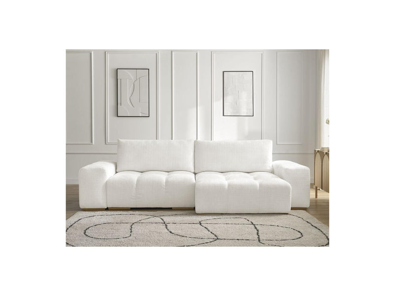 Canapé D'Angle Réversible Convertible Coffre - Anakin - Tissu Texturé - 2 Coussins