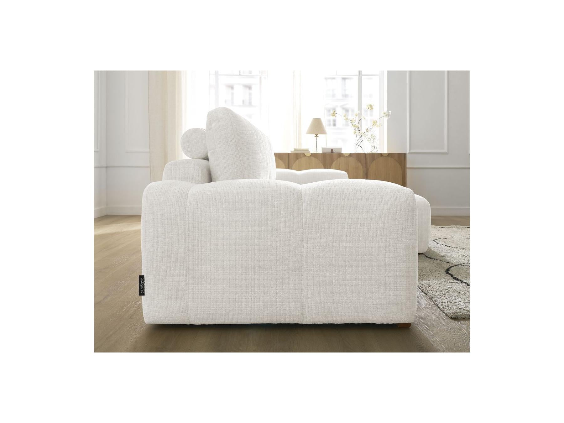 Anakin - Sofá esquinero reversible convertible con arcón - Tejido texturizado - 2 cojines
