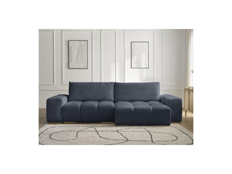 Canapé D'Angle Réversible Convertible Coffre - Anakin - Tissu Texturé - 2 Coussins
