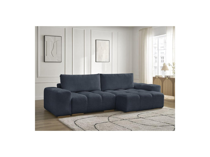 Canapé D'Angle Réversible Convertible Coffre - Anakin - Tissu Texturé - 2 Coussins