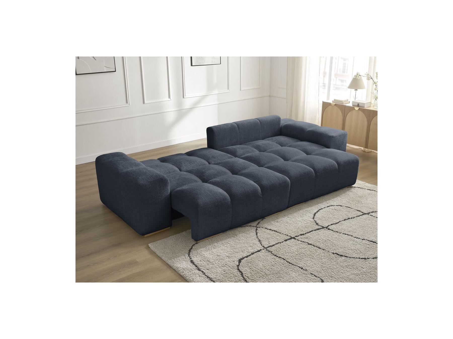 Anakin - Sofá esquinero reversible convertible con arcón - Tejido texturizado - 2 cojines