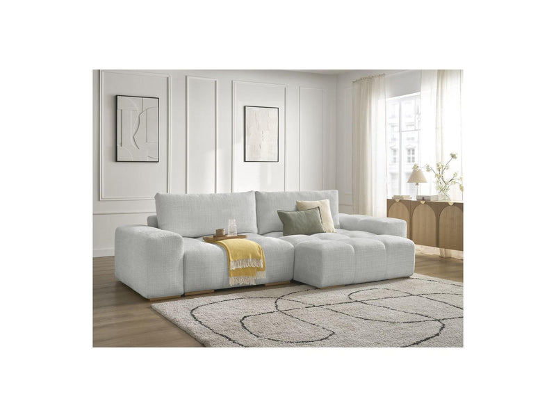 Canapé D'Angle Réversible Convertible Coffre - Anakin - Tissu Texturé - 2 Coussins