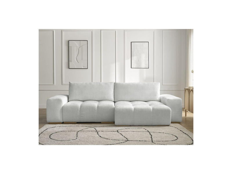 Canapé D'Angle Réversible Convertible Coffre - Anakin - Tissu Texturé - 2 Coussins