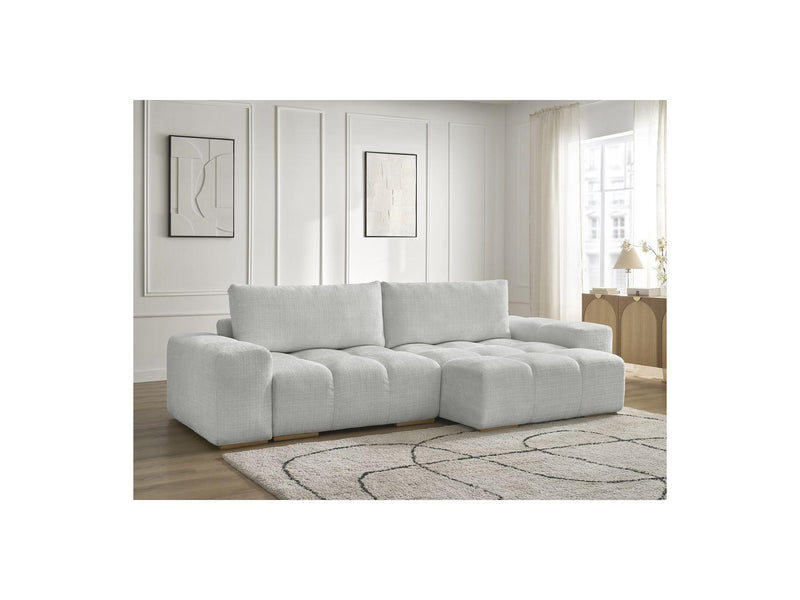 Canapé D'Angle Réversible Convertible Coffre - Anakin - Tissu Texturé - 2 Coussins