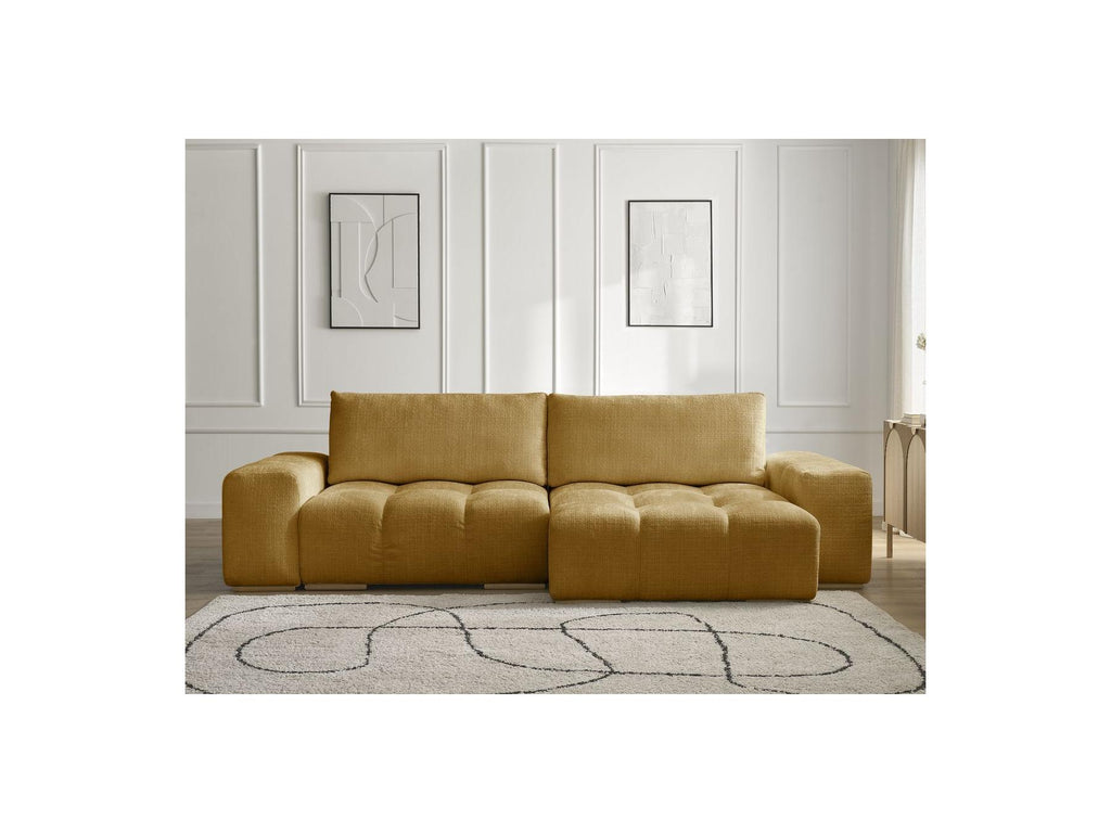 Anakin - Sofá esquinero reversible convertible con arcón - Tejido texturizado - 2 cojines