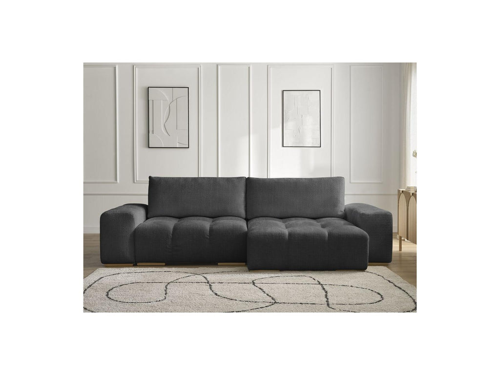 Anakin - Sofá esquinero reversible convertible con arcón - Tejido texturizado - 2 cojines