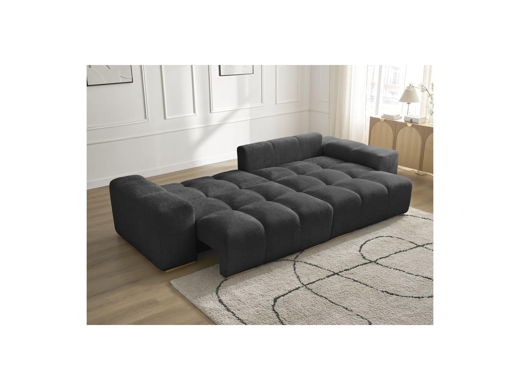 Anakin - Sofá esquinero reversible convertible con arcón - Tejido texturizado - 2 cojines