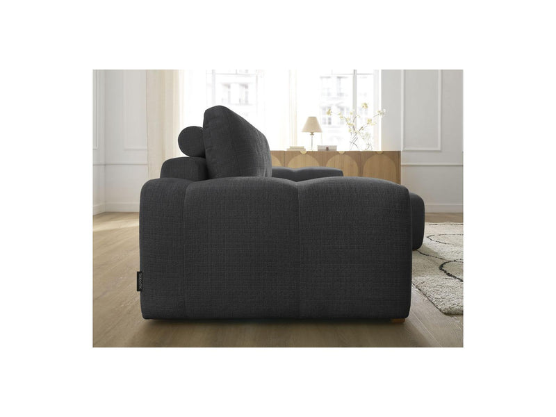 Canapé D'Angle Réversible Convertible Coffre - Anakin - Tissu Texturé - 2 Coussins