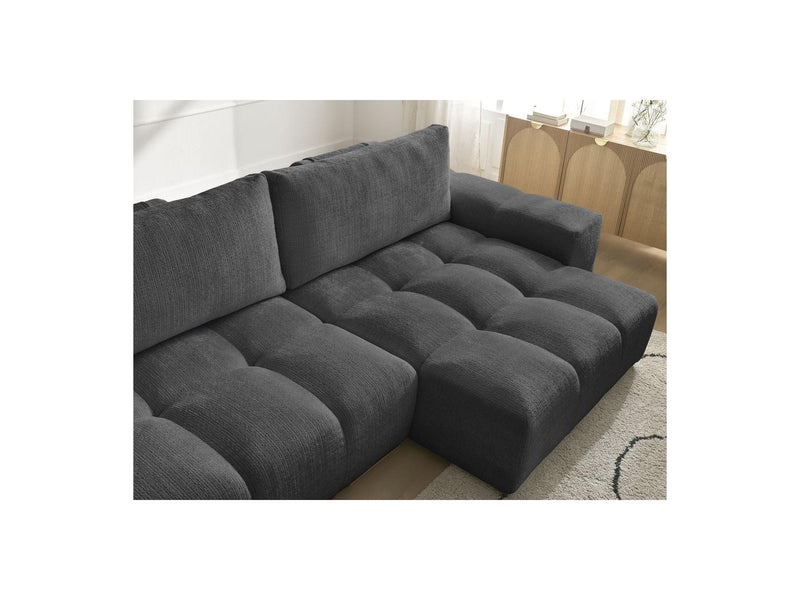 Canapé D'Angle Réversible Convertible Coffre - Anakin - Tissu Texturé - 2 Coussins