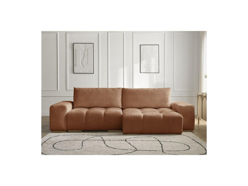 Canapé D'Angle Réversible Convertible Coffre - Anakin - Tissu Texturé - 2 Coussins