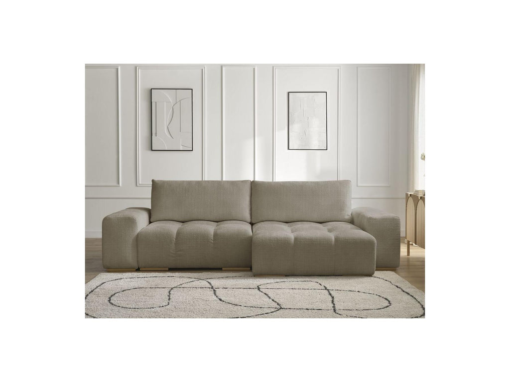 Anakin - Sofá esquinero reversible convertible con arcón - Tejido texturizado - 2 cojines