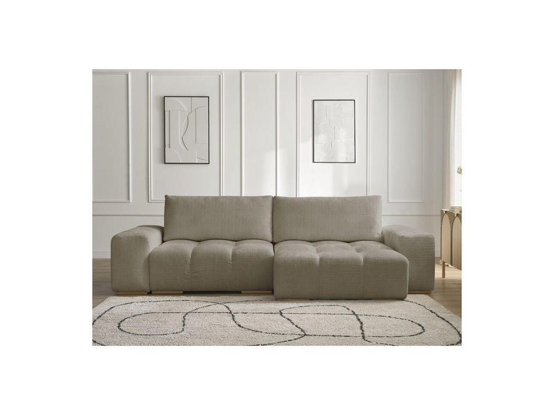 Canapé D'Angle Réversible Convertible Coffre - Anakin - Tissu Texturé - 2 Coussins