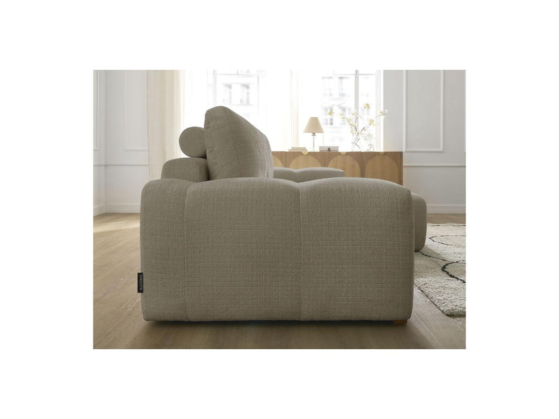 Canapé D'Angle Réversible Convertible Coffre - Anakin - Tissu Texturé - 2 Coussins