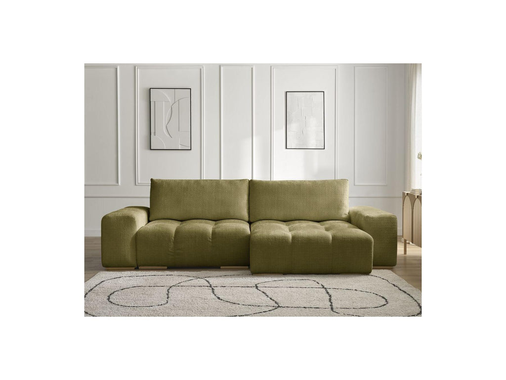 Anakin - Sofá esquinero reversible convertible con arcón - Tejido texturizado - 2 cojines