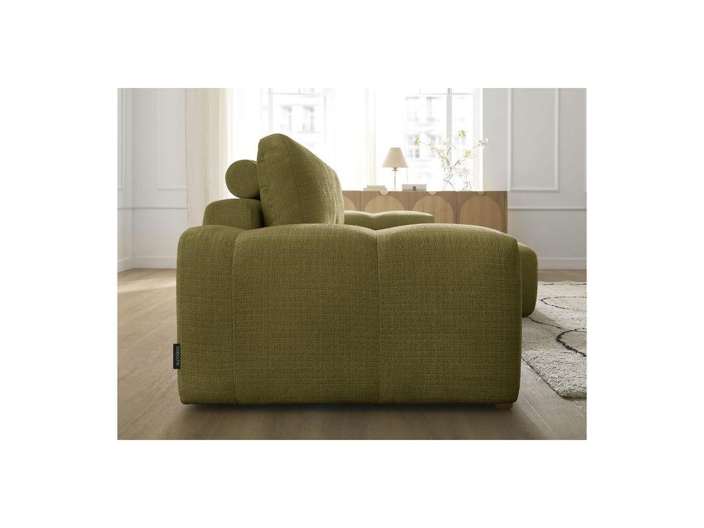 Anakin - Sofá esquinero reversible convertible con arcón - Tejido texturizado - 2 cojines