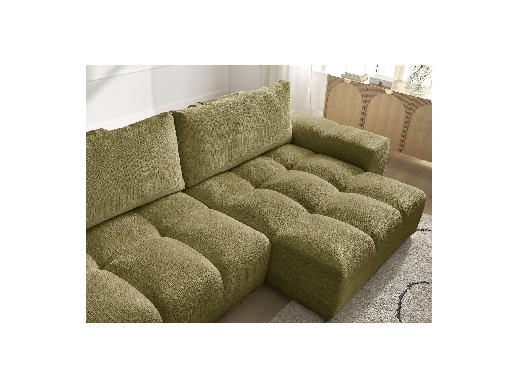Anakin - Sofá esquinero reversible convertible con arcón - Tejido texturizado - 2 cojines