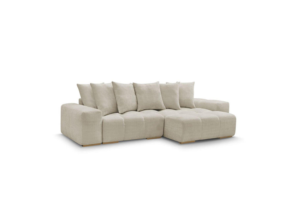 Anakin - Reversible Convertible Corner Sofa with Storage - Textured Fabric - 6 Cushions