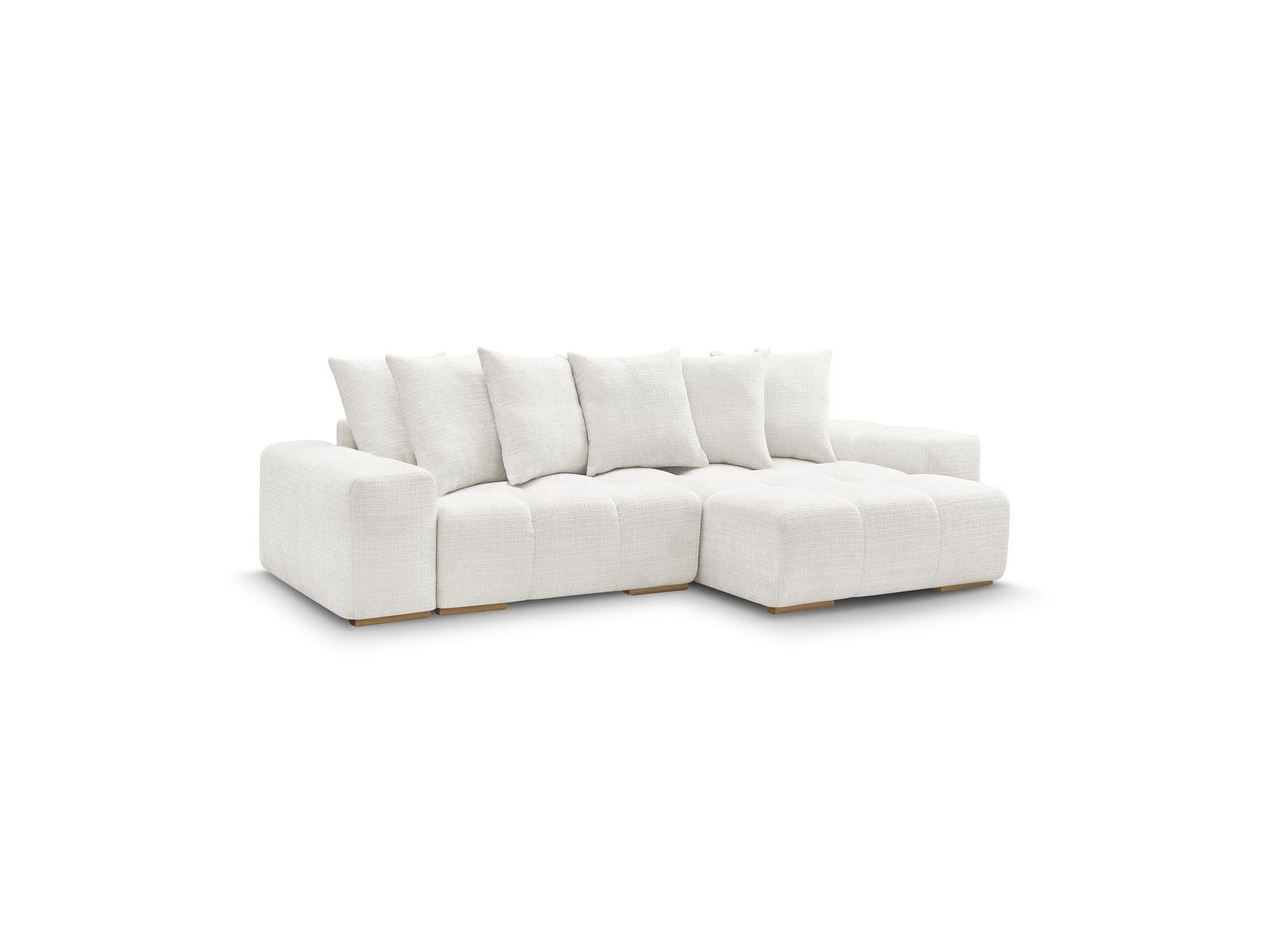 Anakin - Reversible Convertible Corner Sofa with Storage - Textured Fabric - 6 Cushions