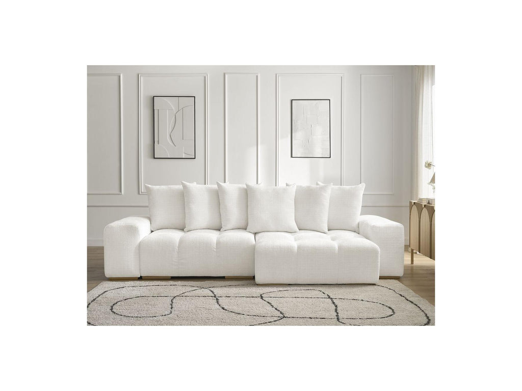 Anakin - Reversible Convertible Corner Sofa with Storage - Textured Fabric - 6 Cushions