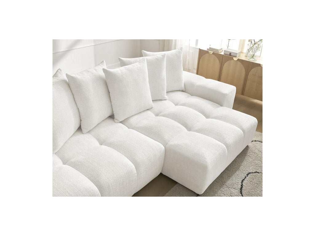 Anakin - Reversible Convertible Corner Sofa with Storage - Textured Fabric - 6 Cushions