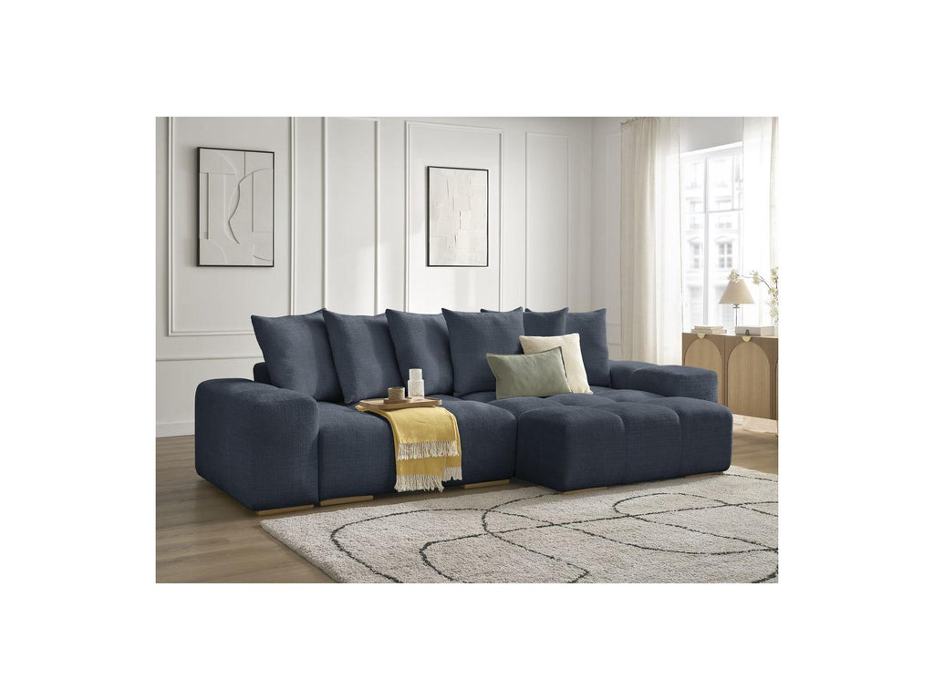 Anakin - Reversible Convertible Corner Sofa with Storage - Textured Fabric - 6 Cushions