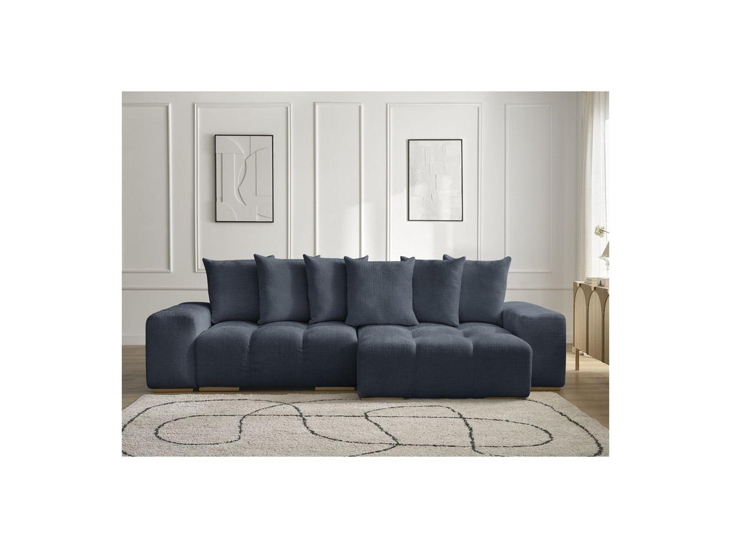 Anakin - Reversible Convertible Corner Sofa with Storage - Textured Fabric - 6 Cushions
