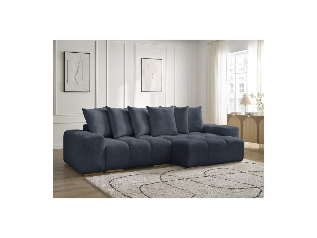 Anakin - Reversible Convertible Corner Sofa with Storage - Textured Fabric - 6 Cushions
