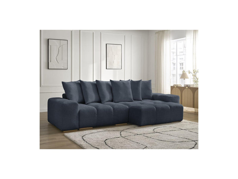 Canapé D'Angle Réversible Convertible Coffre - Anakin - Tissu Texturé - 6 Coussins