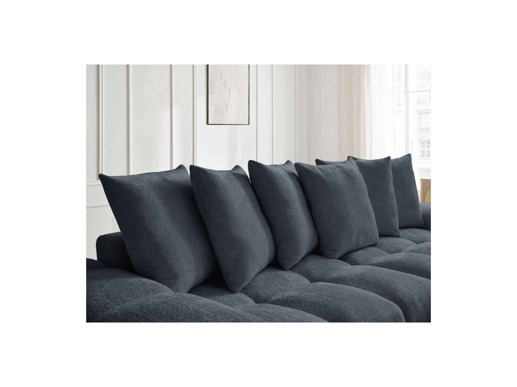 Anakin - Reversible Convertible Corner Sofa with Storage - Textured Fabric - 6 Cushions