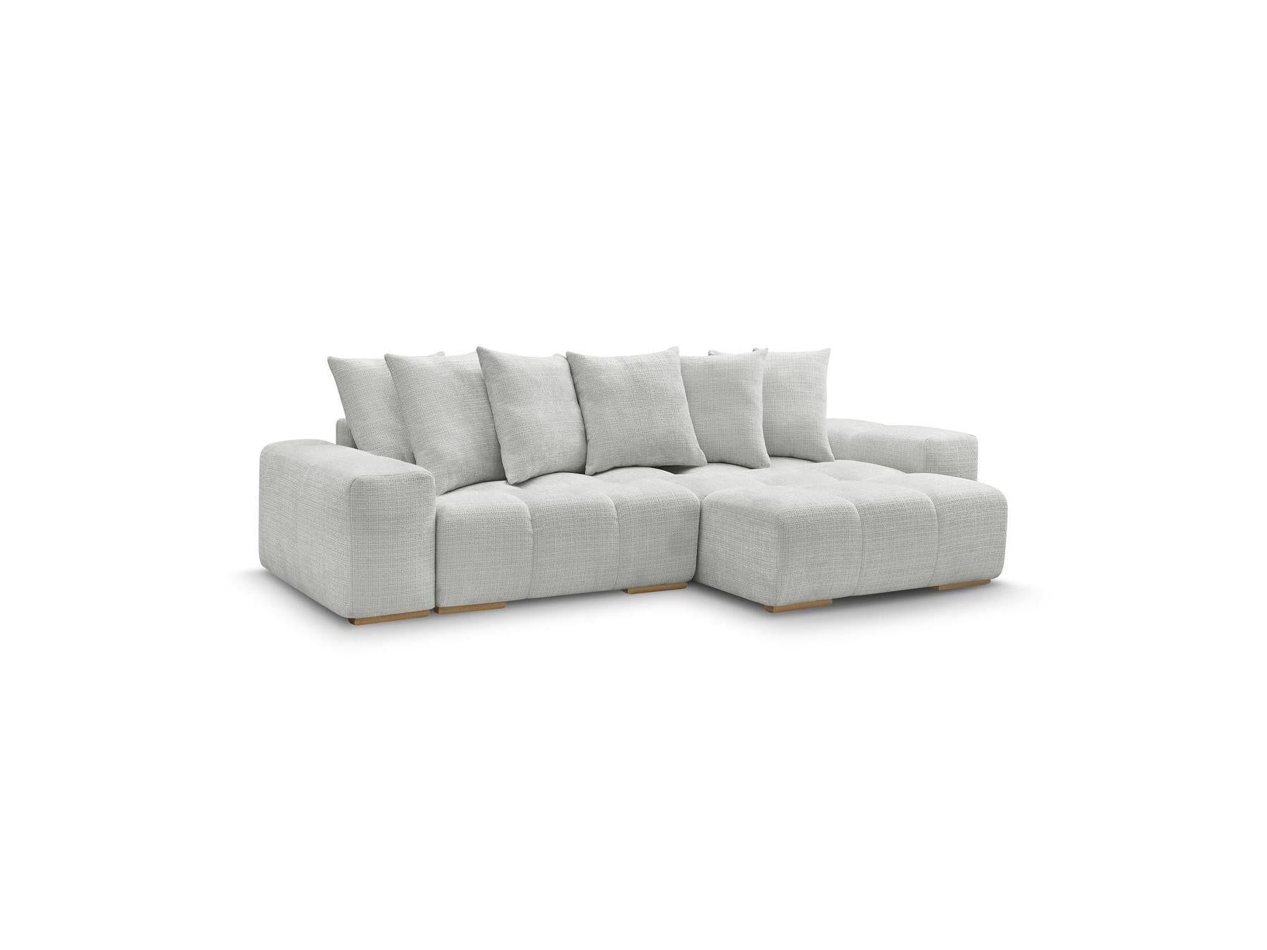 Anakin - Reversible Convertible Corner Sofa with Storage - Textured Fabric - 6 Cushions