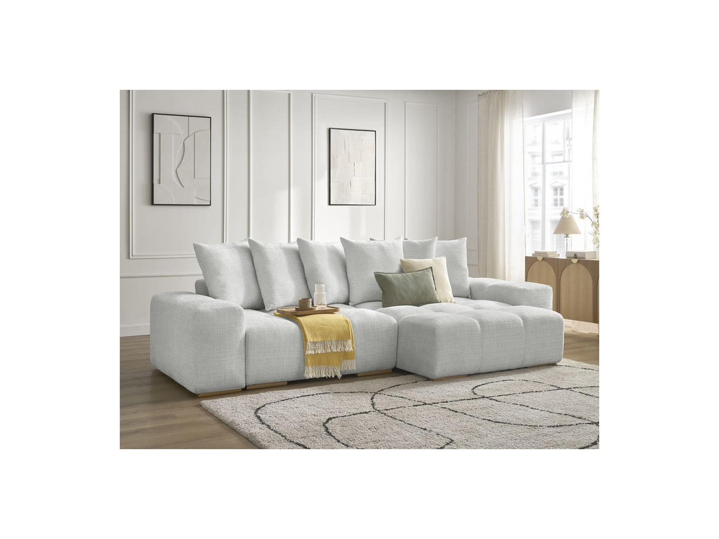 Anakin - Reversible Convertible Corner Sofa with Storage - Textured Fabric - 6 Cushions