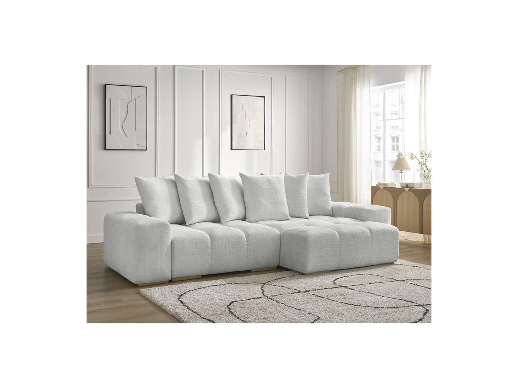 Anakin - Reversible Convertible Corner Sofa with Storage - Textured Fabric - 6 Cushions