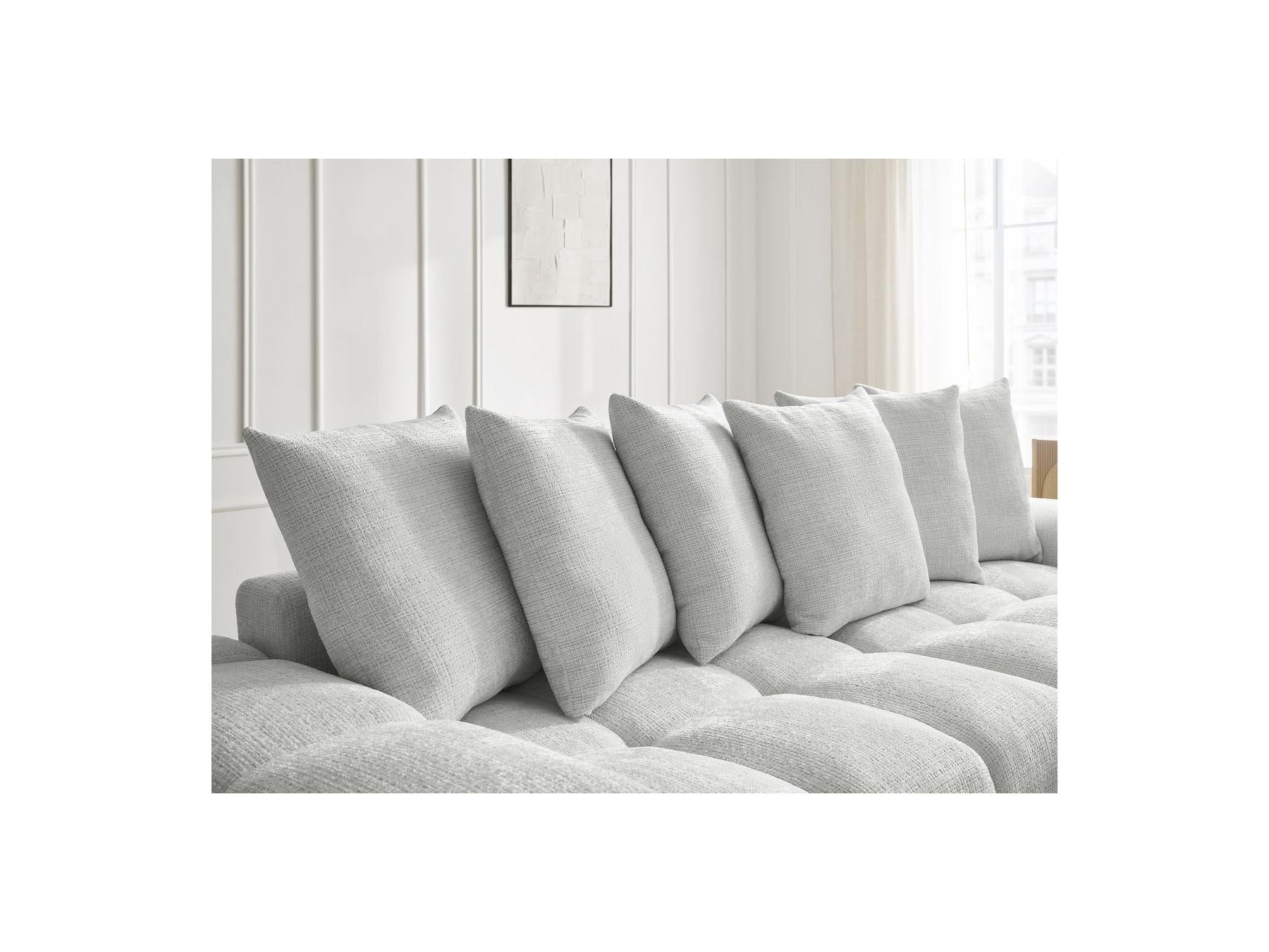 Anakin - Reversible Convertible Corner Sofa with Storage - Textured Fabric - 6 Cushions