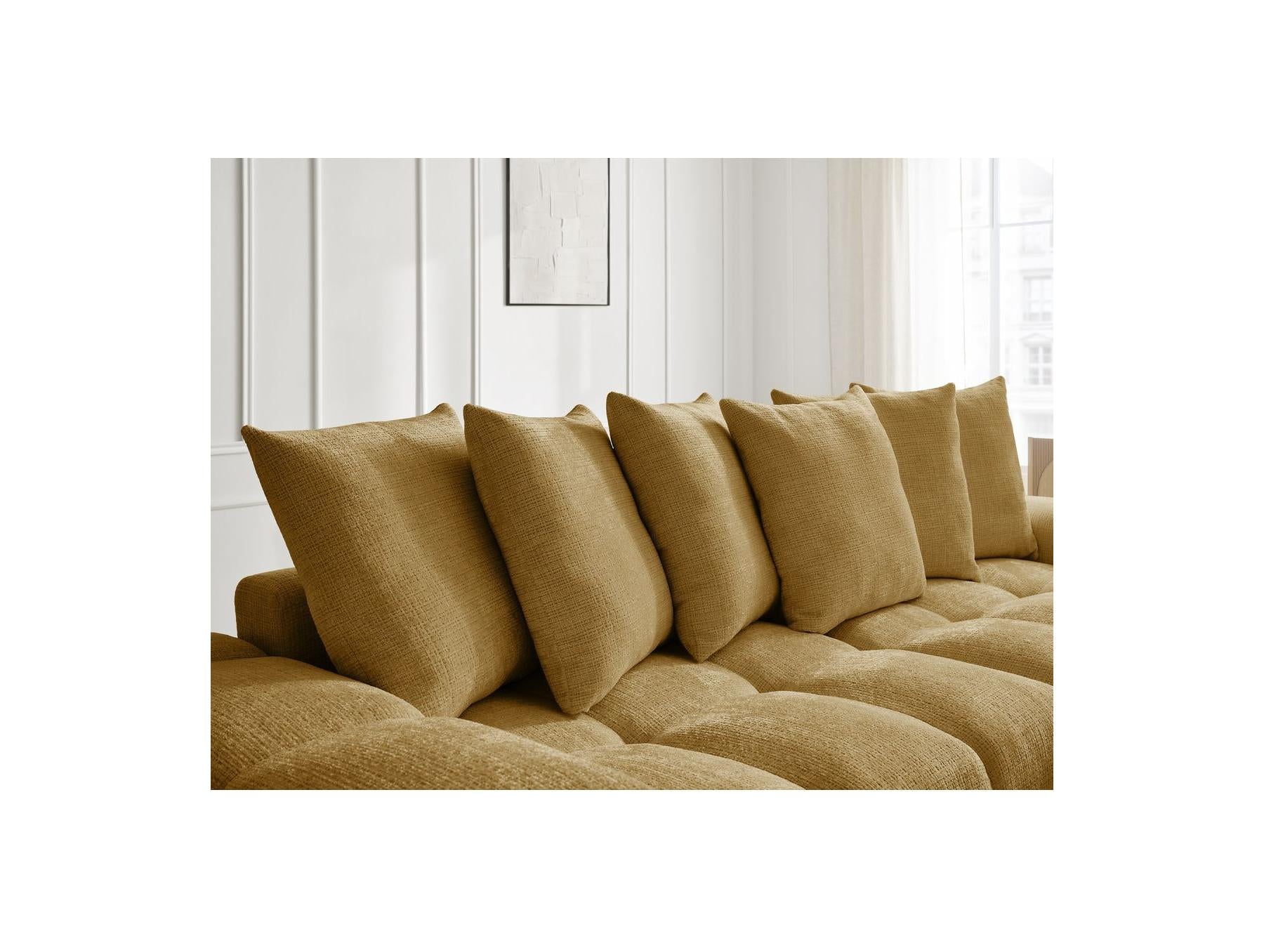Anakin - Reversible Convertible Corner Sofa with Storage - Textured Fabric - 6 Cushions