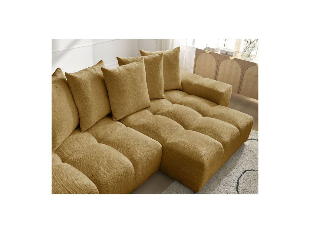 Anakin - Reversible Convertible Corner Sofa with Storage - Textured Fabric - 6 Cushions
