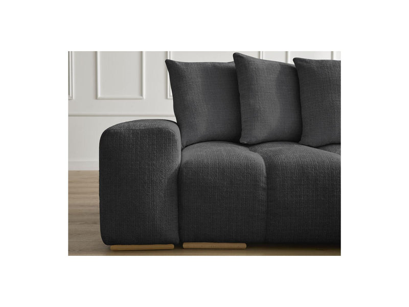 Canapé D'Angle Réversible Convertible Coffre - Anakin - Tissu Texturé - 6 Coussins